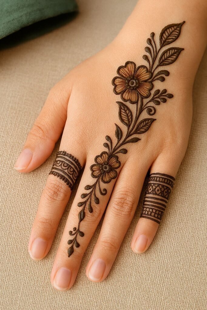 Simple Finger Mehndi Design