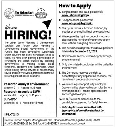 The Urban Unit Jobs 2025 – Apply Online for Latest Vacancies